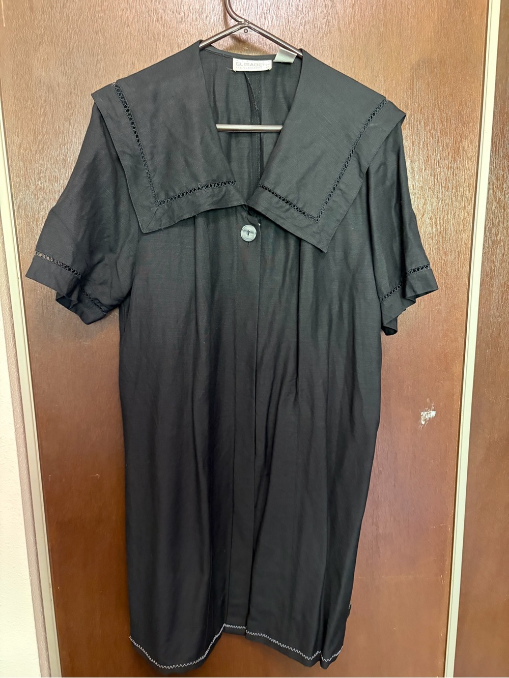 Liz Claiborne Black Sailor-Collar Midi Dress